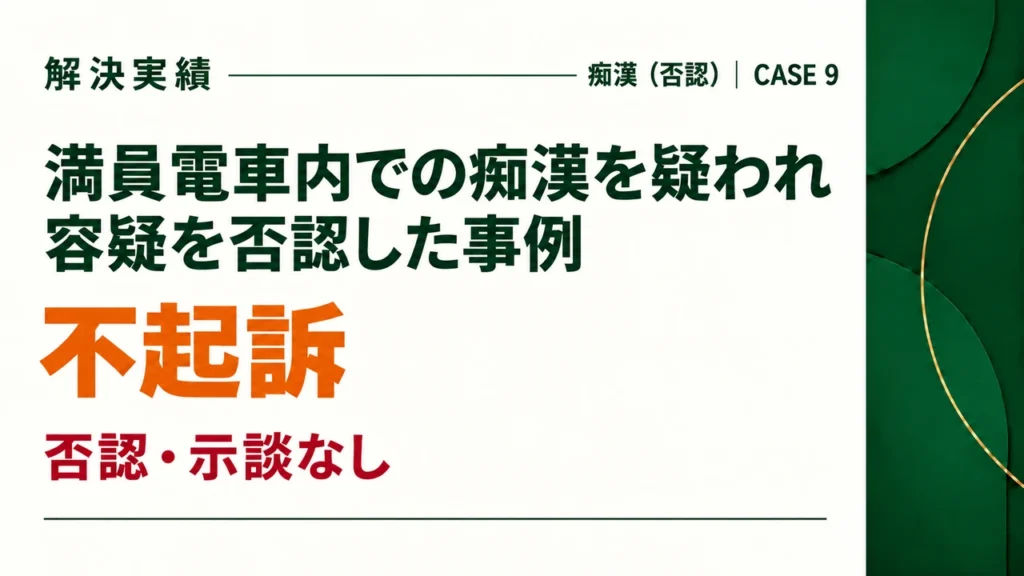 満員電車での痴漢を疑われ容疑を否認し、不起訴になった事例