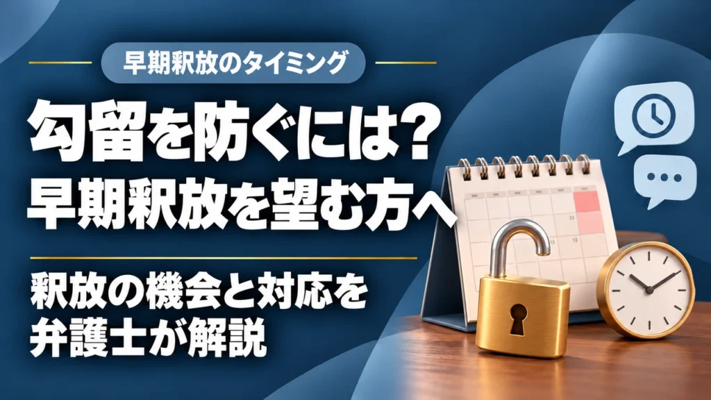 【早期釈放】勾留を防ぐ｜早期釈放の機会はいつ訪れるのか？の記事サムネイル