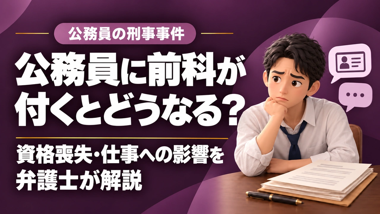 【資格喪失】公務員の刑事事件|前科が付くとどうなる?仕事は続けられる?の記事サムネイル