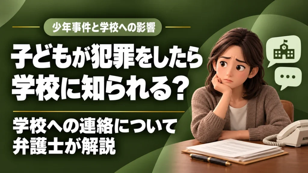 子どもが犯罪をしたら学校にバレる？｜福岡の弁護士が少年事件の学校バレについて解説！の記事サムネイル