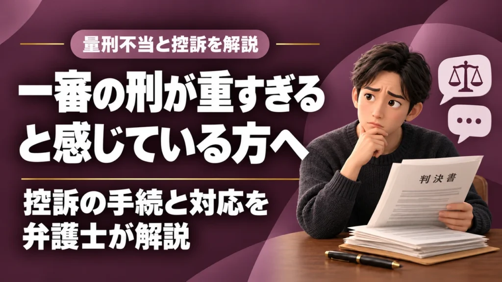 【量刑不当】刑が重すぎて刑事裁判の一審判決に納得がいかない方へ｜控訴で刑を軽くするの記事サムネイル