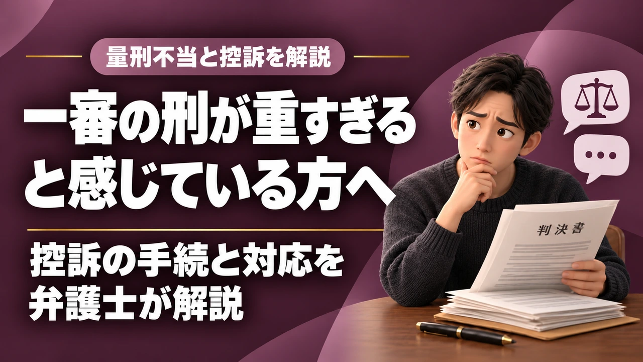 【量刑不当】刑が重すぎて刑事裁判の一審判決に納得がいかない方へ｜控訴で刑を軽くするの記事サムネイル