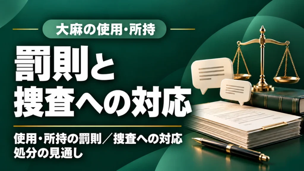 大麻の使用・所持の罰則と捜査への対応を解説する記事のアイキャッチ