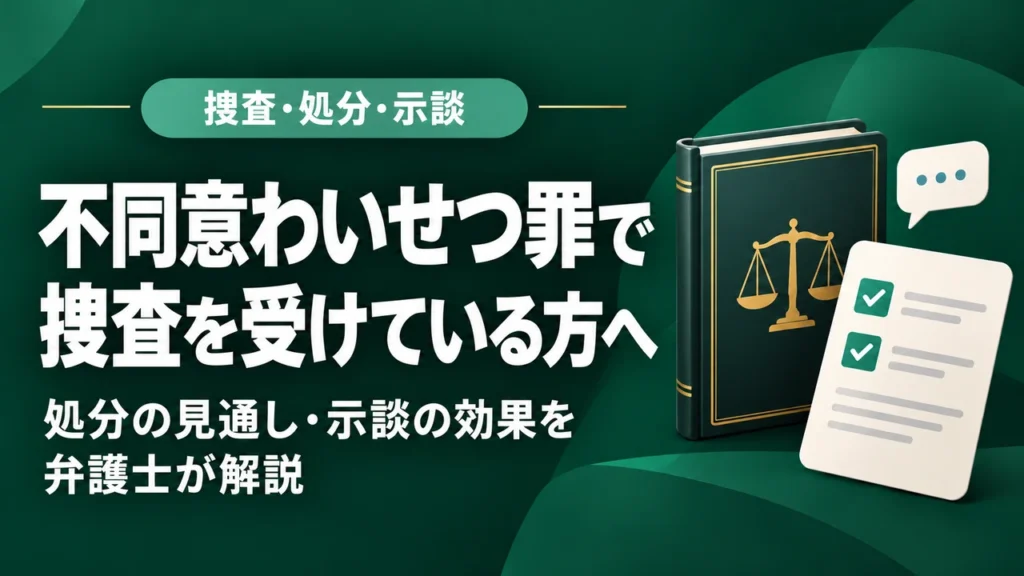 不同意わいせつ罪で捜査を受けている方へ。処分の見通し・示談の効果を弁護士が解説。